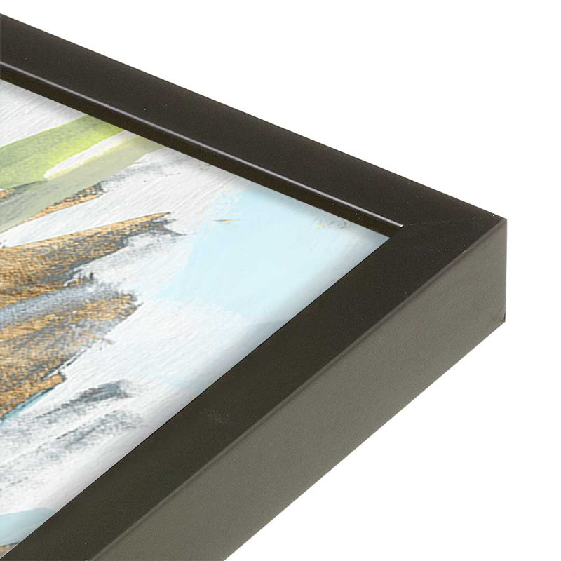«Blue Gold Ice I» par June Erica Vess, reproduction d'art, H 30 po x l 30 po, Noir