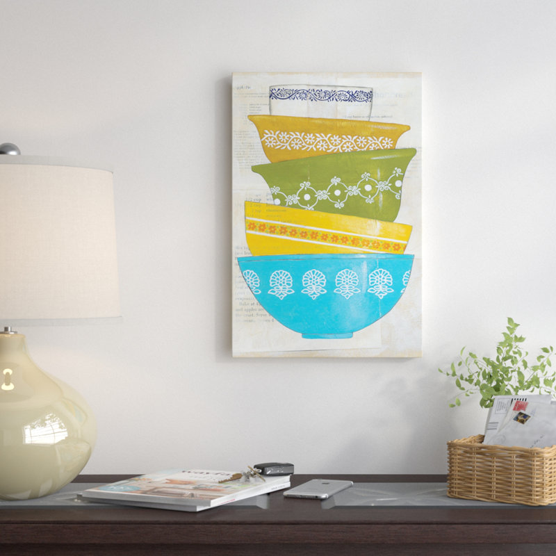 « rétro ware iii », reproduction d’impression sur toile, H 12 po x l 8 po x P 0,75 po, Toile tendue, Pas de tapis