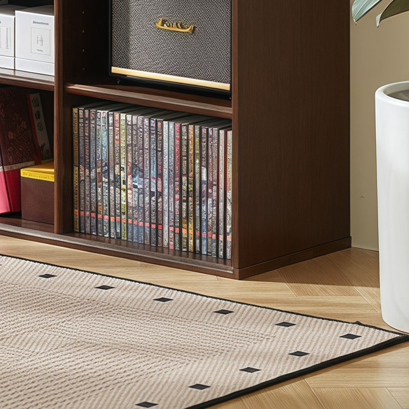 Bibliothèque tendance de style classique, (3 tablettes) H 27,5 po x l 59 po x P 12,5 po, Marron foncé