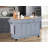 Kitchen Island With Rubber Wood Countertop, Kitchen Cart On 5 Wheels With Storage Cabinet-1569913702