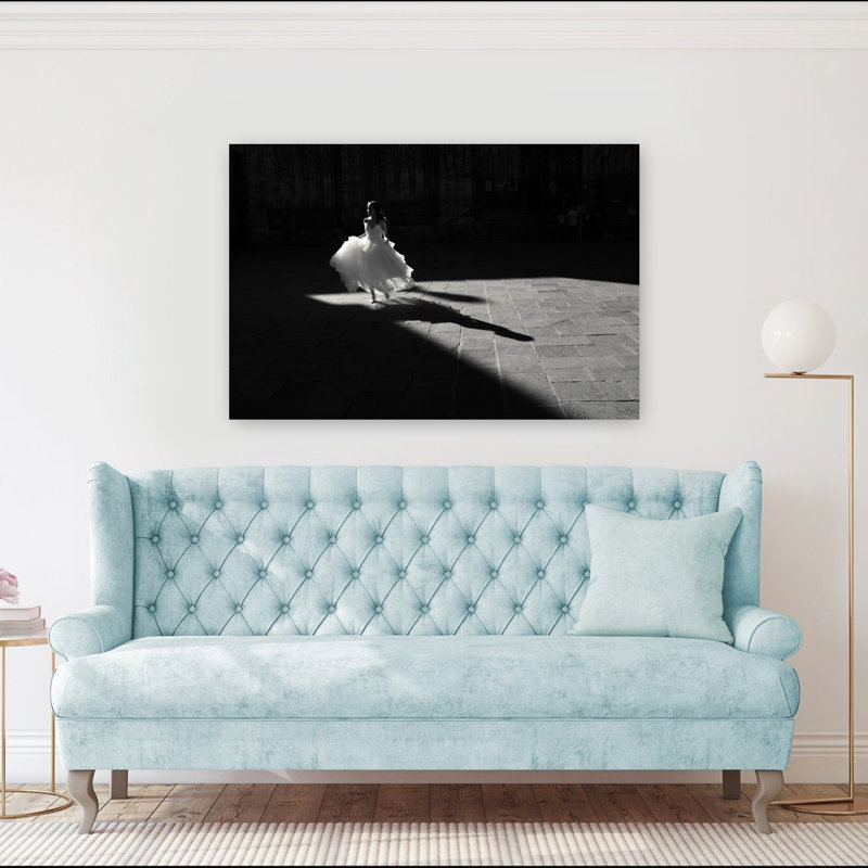 Bride In Dramatic Dramatic Elegant Ethereal Wall Art Print 1 Piece Wrapped Canvas Wall Art, 101.6cm H x 152.4cm W