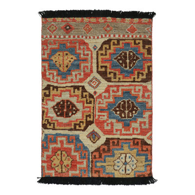  One-of-a-Kind 2' x 3'3" Area Rug in Blue/Black/Brown/Beige/Gold/Orange