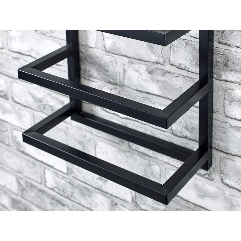 4 Wall Towel Rack, Black
