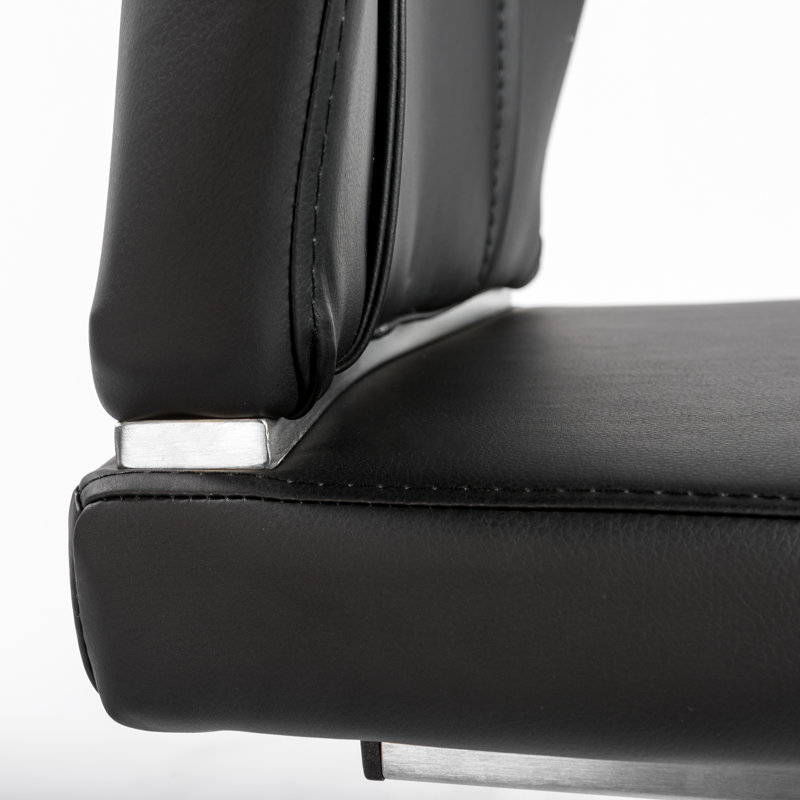 Chaise d'appoint rembourrée Gingerich, Similicuir noir