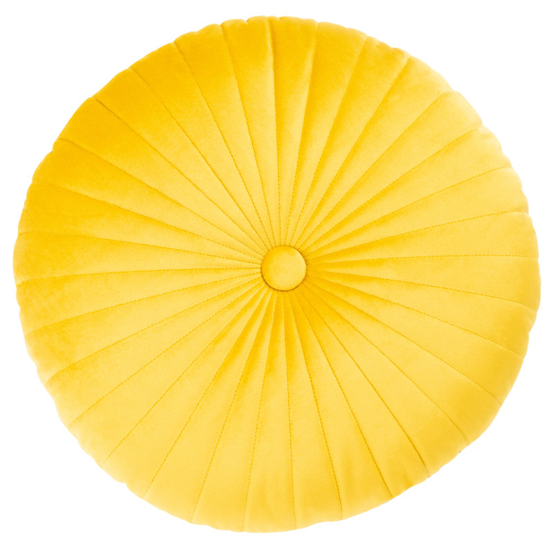 Vallory Golden Yellow Button Tufted 16-inch Square Decorative Pillow