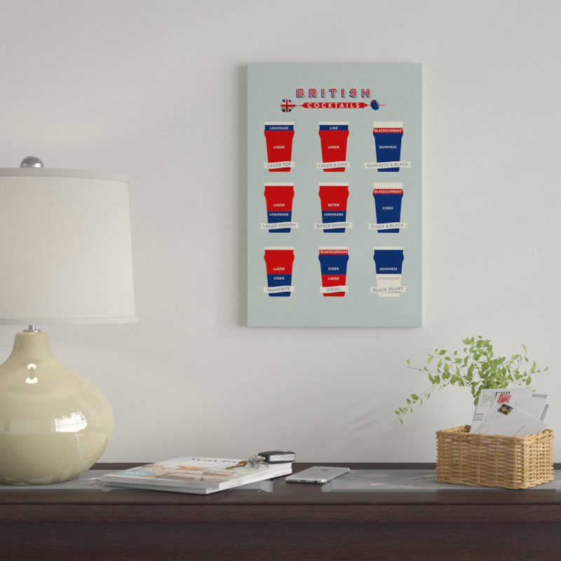 « cocktails i » par stephen sauvage, reproduction d’art sur toile tendue, H 24 po x l 16 po x P 1 po, Blanc