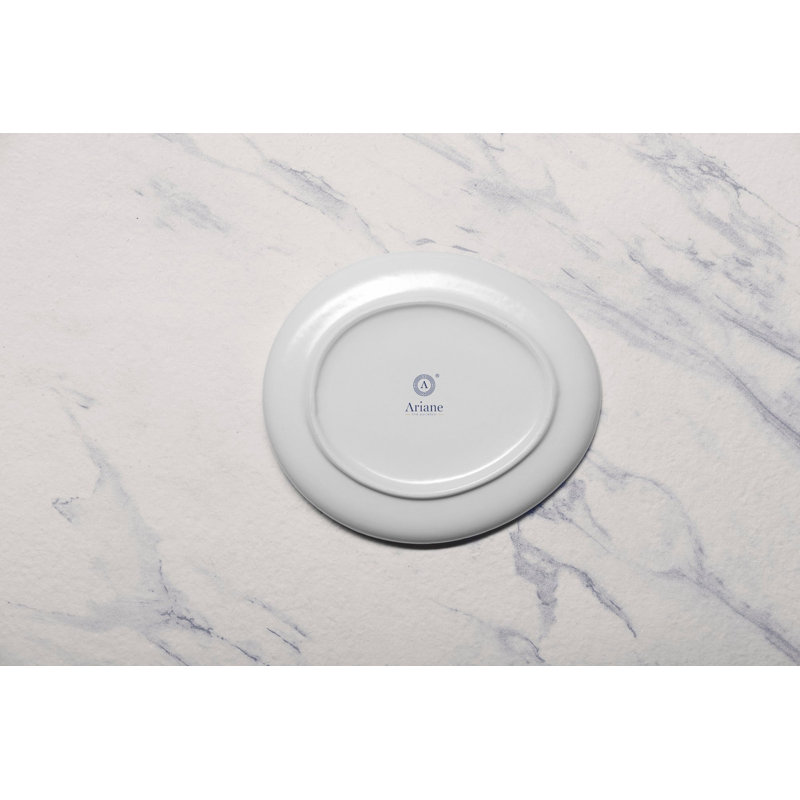 Assiette ovale en porcelaine | Plateau ovale surélevé | 9,84 x 8,78 x 1,4 po