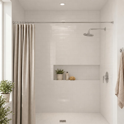 43" to 79" Adjustable Straight Tension Shower Curtain Rod