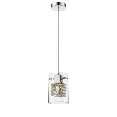 Damaris 1 - Light Crystal/Metal/Glass Crystal Pendant