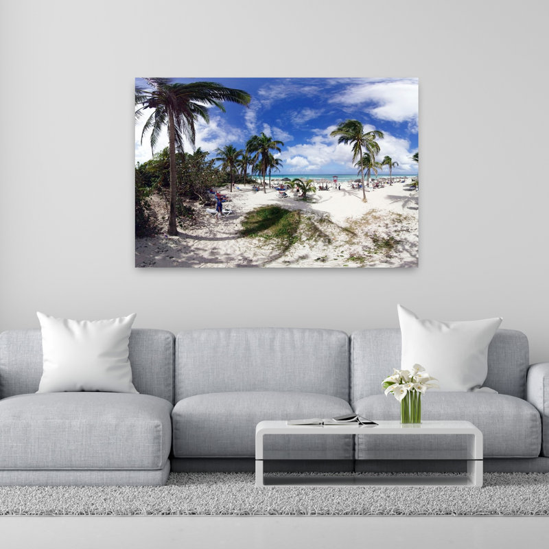 Palmiers, Varadero, Cuba, paysage abstrait, art mural, H 40 po x l 60 po