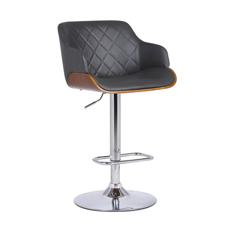 Tabouret pivotant à hauteur réglable, Gris / Chrome