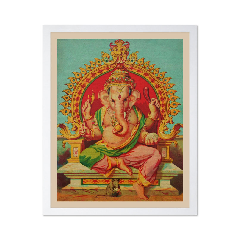 Ganesha, Poster, 18"H x 24"W, White Framed
