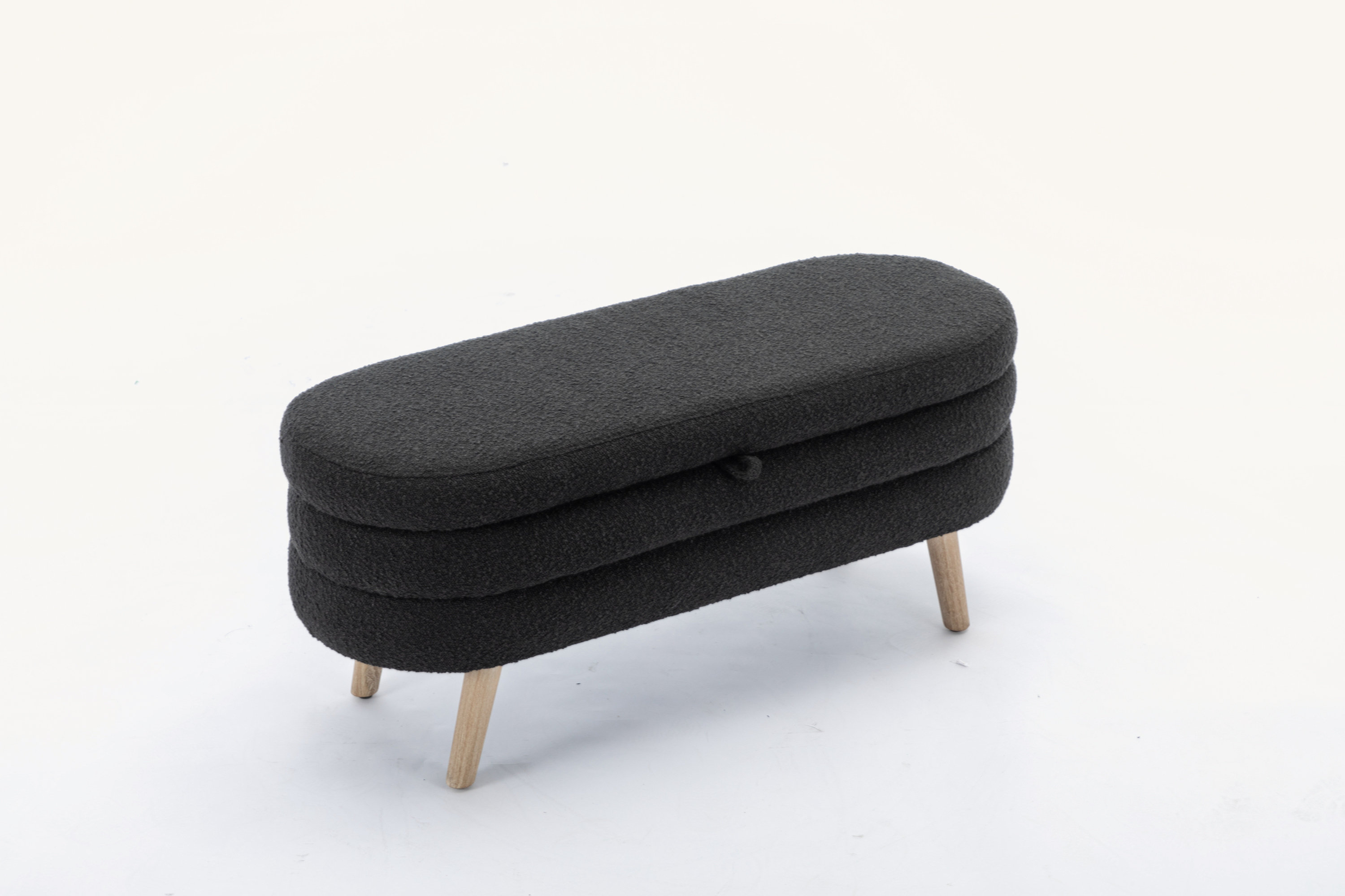 Corrigan Studio Boucle Fabric Storage Bench Bedroom Bench With Wood ...