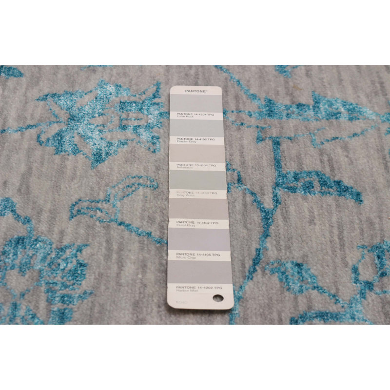 Tapis héritage gris clair noué à la main de conception unique 6 pi 1 po x 8 pi 11 po