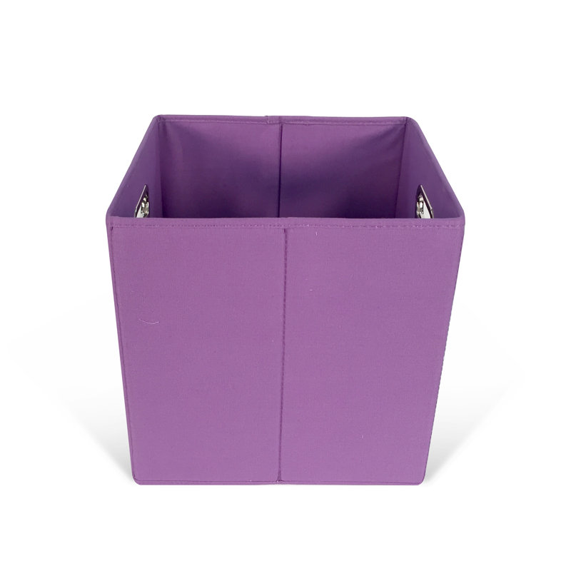 John Louis Home Canvas Cube Storage Bin, Violet