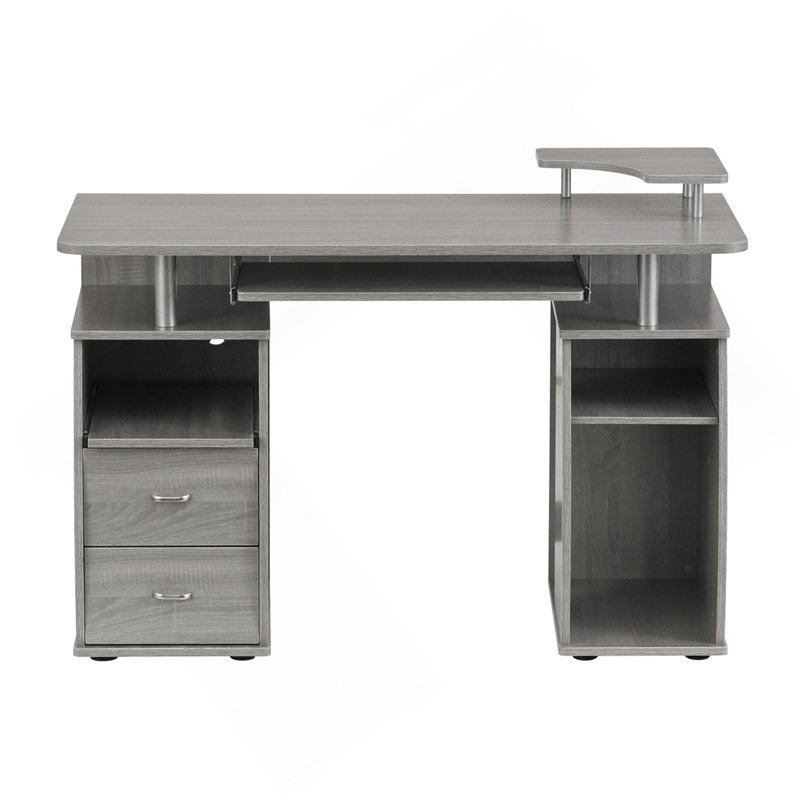 Bureau d'ordinateur avec rangement Techni Mobile, Gris