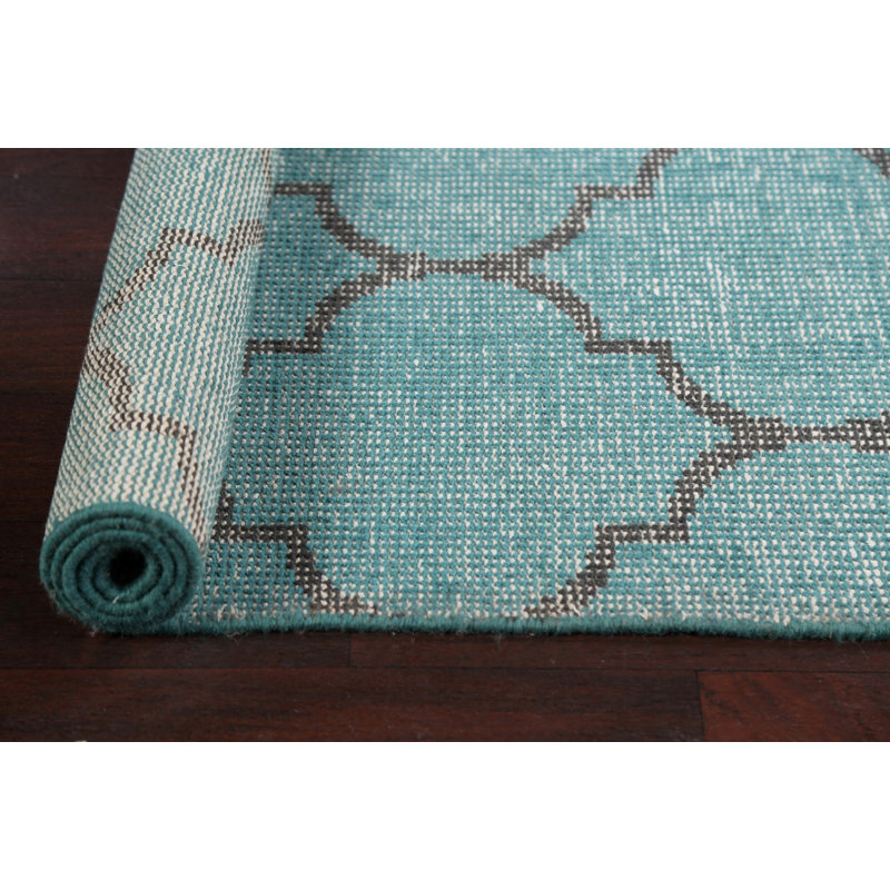 Tapis vert en laine noué à la main de conception unique 3 pi 7 po x 5 pi 8 po