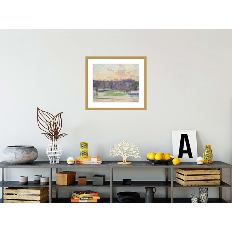 «Flood at Sunset» par Camille Pissarro, impression giclée sur cadre, H 23,5 po x l 26,83 po