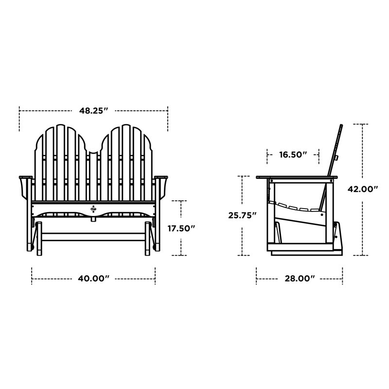 Fauteuil coulissant Adirondack 48 po Cape Cod, Dalle de pierre