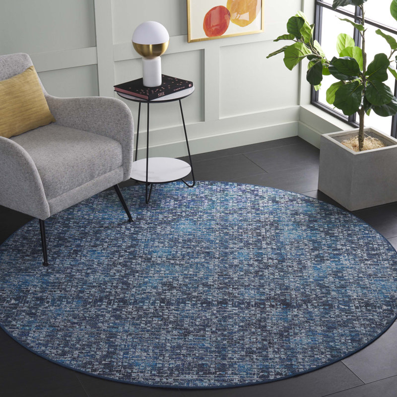 Tucson Performance Machine Washable Geometric Rug, Round 6'