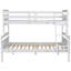 Lit simple superposé au dessus d'un lit double avec échelle, barrière de sécurité, parfait pour la chambre à coucher, blanc-2022197094