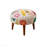 Suzani Patterned Accent Stool, Cotton - White