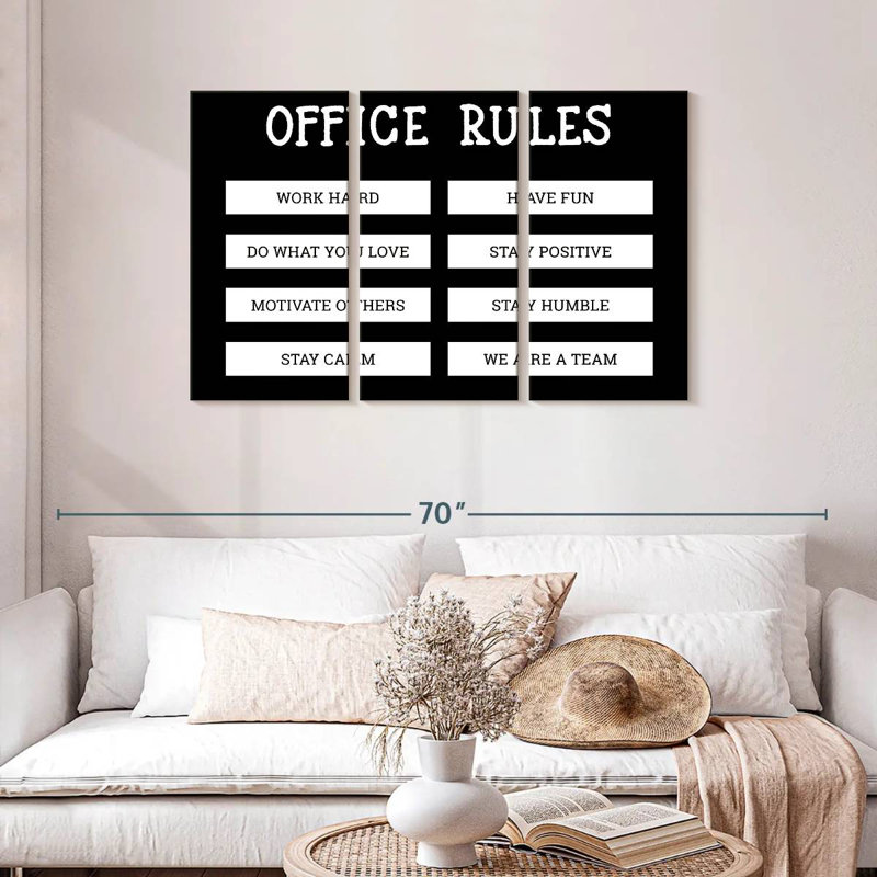 Tergel Office Rules, 28" H x 45" W