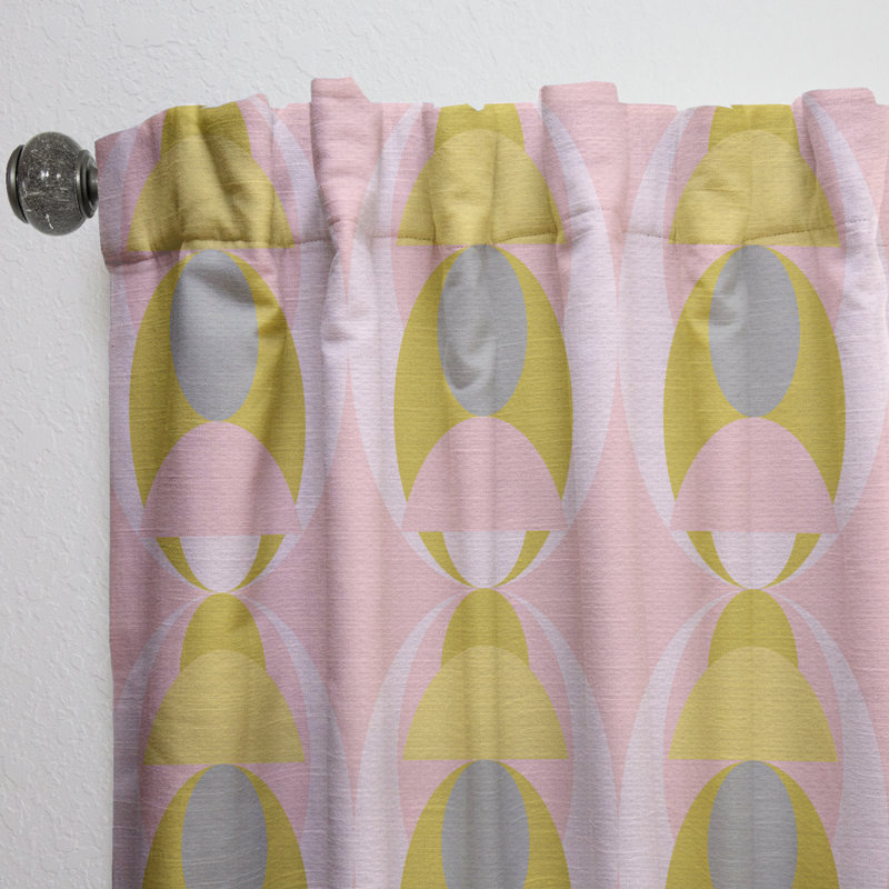Panneau de rideau simple Mid-Century Pastel Circular IV, l 52 po x L 120 po