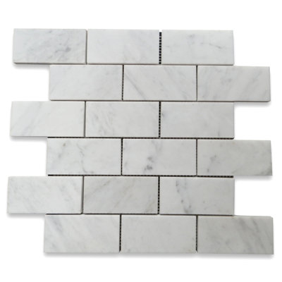 12" x 12" Marble Brick Joint Mosaic Wall & Floor Tile