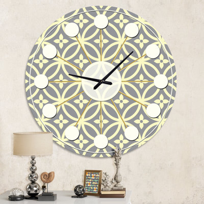 Retro Ornamental Pattern II - Mid-Century Modern wall clock