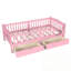 Lit plateforme simple TG avec garde-corps pleine longueur et 2 tiroirs de rangement-155686936