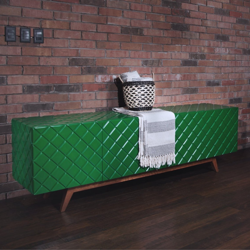 Buffet en bois massif 81 po, Vert