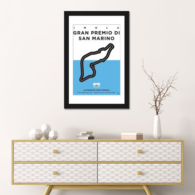 Impression sur toile, "f1 imola track" minimal movie