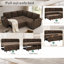 76" Nubby Textured L-Shape Sleeper Sectional with Hidden Storage, Cup Holders & Side Pockets-133227576