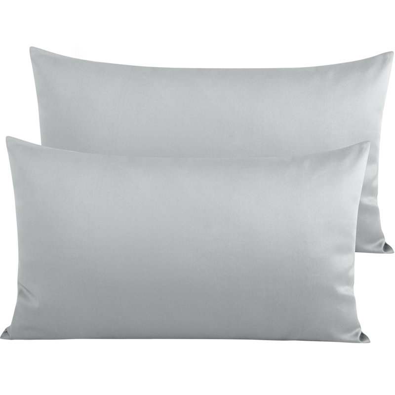 Taie d'oreiller en mélange de coton 200 fils Percale Premium, Argent