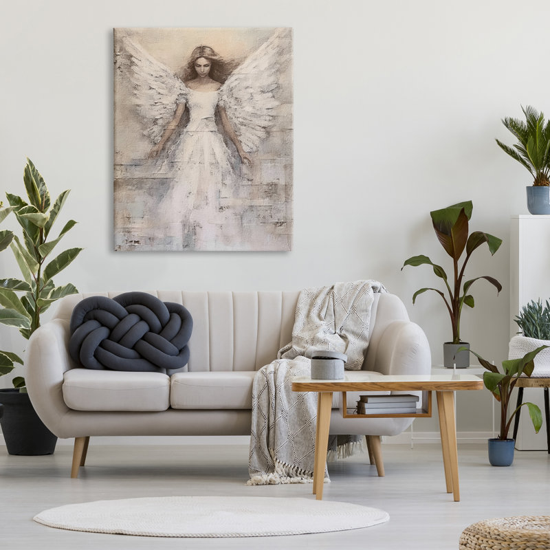 «Spiritual Abstract Angel», art mural sur toile par Riley B, H 48 po x l 36 po x P 1,5 po