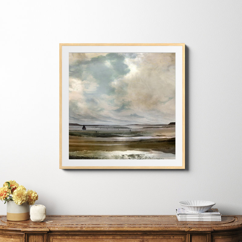 " Vintage Seascape Art " by Dan Hobday Art, Yes, Natural Framed Paper, 36" H x 36" W x 0.75" D
