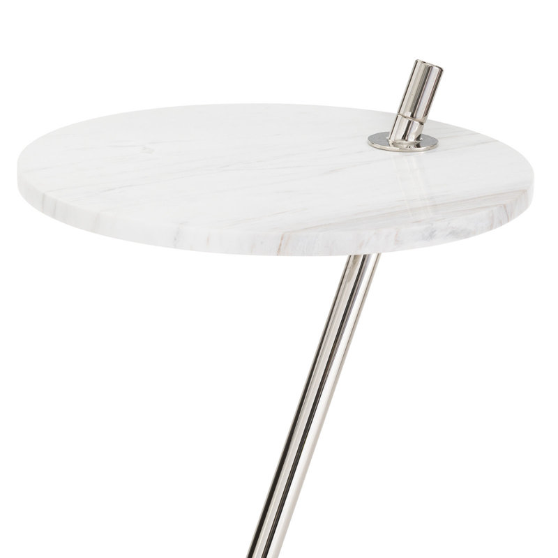 Spyder Marble End Table, Polished Nickel