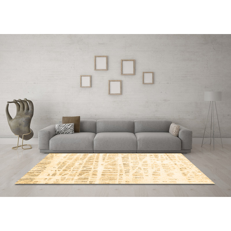 Washable Abstract Indoor Rug, Square 8'