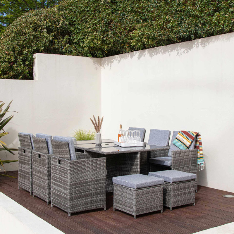Allexia 10 - Person Patio Dining Set with, No, Grey