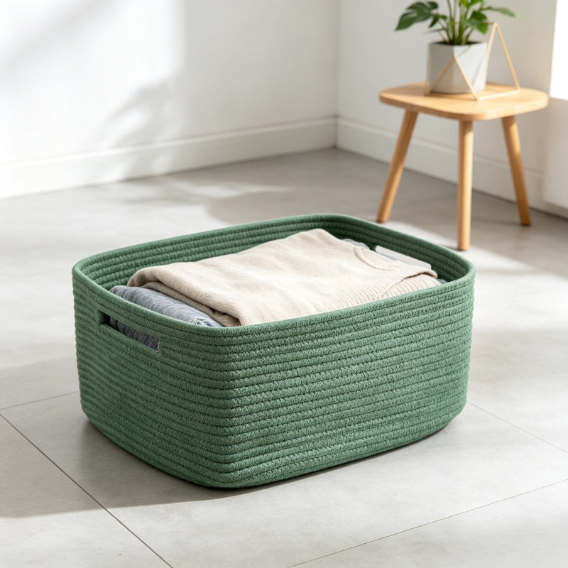 Large Storage Baskets for Shelves, 3-Pack Woven Rope Bins for Clothes, Blankets, Towels, Toys, and Baby Nursery Organization