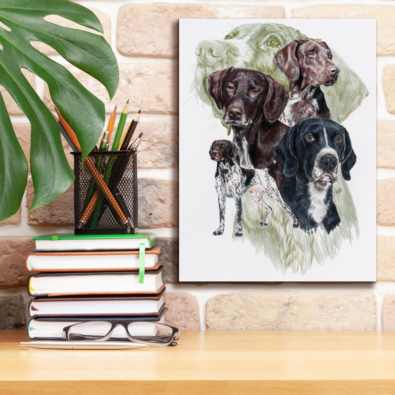 'German Short Haired Pointer' by Barbara Keith, Canvas Wall Art, 16" H x 12" W x 0.75" D