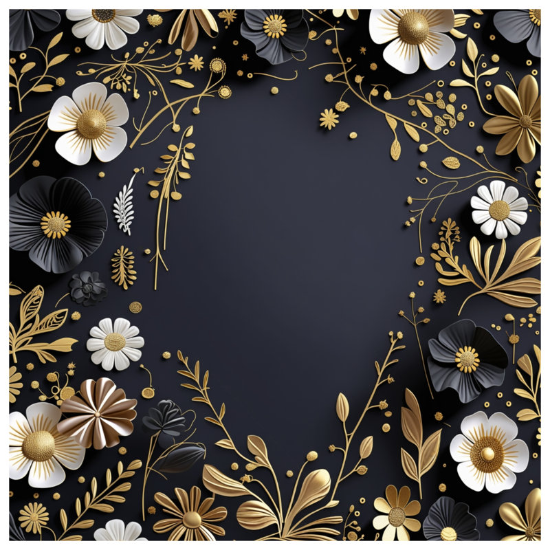 Papier peint floral sur toile - Décoration murale en plusieurs tailles, 32 x 32 inches