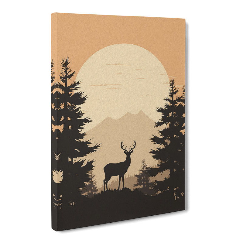 Deer Minimalism - Wrapped Canvas, 50cm H x 35cm W x 3cm D