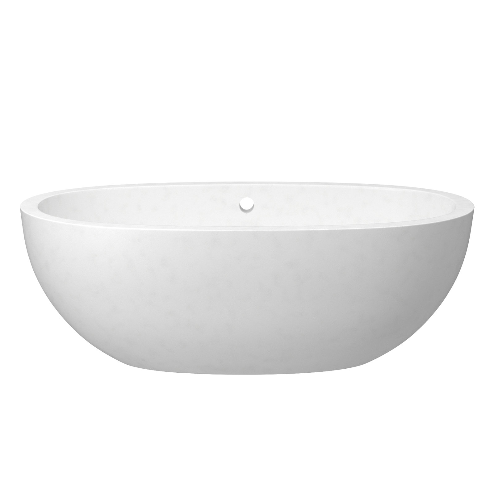Avalon NativeStone Concrete Freestanding Oval Soaking Bathtub, Pearl, 21" H x 36" W x 62" L