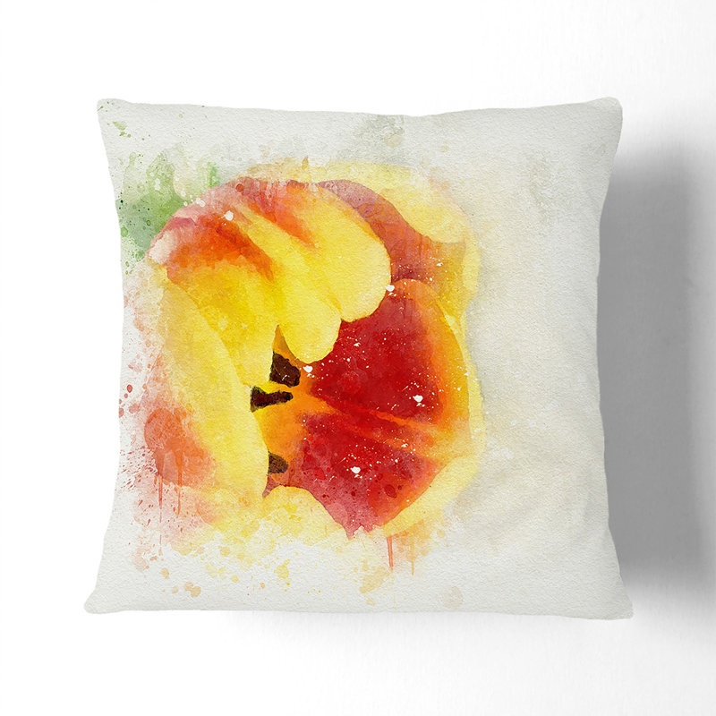 Floral Square Throw Cushion, White, 55cm H x 55cm W x 20cm D