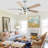 Eustolio 52'' Chrome Modern Ceiling Fan with Light and Remote, Reversible DC Motor, Dimmable LED Light-1423393912