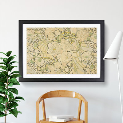 Peonies by Alphonse Mucha - Framed Print