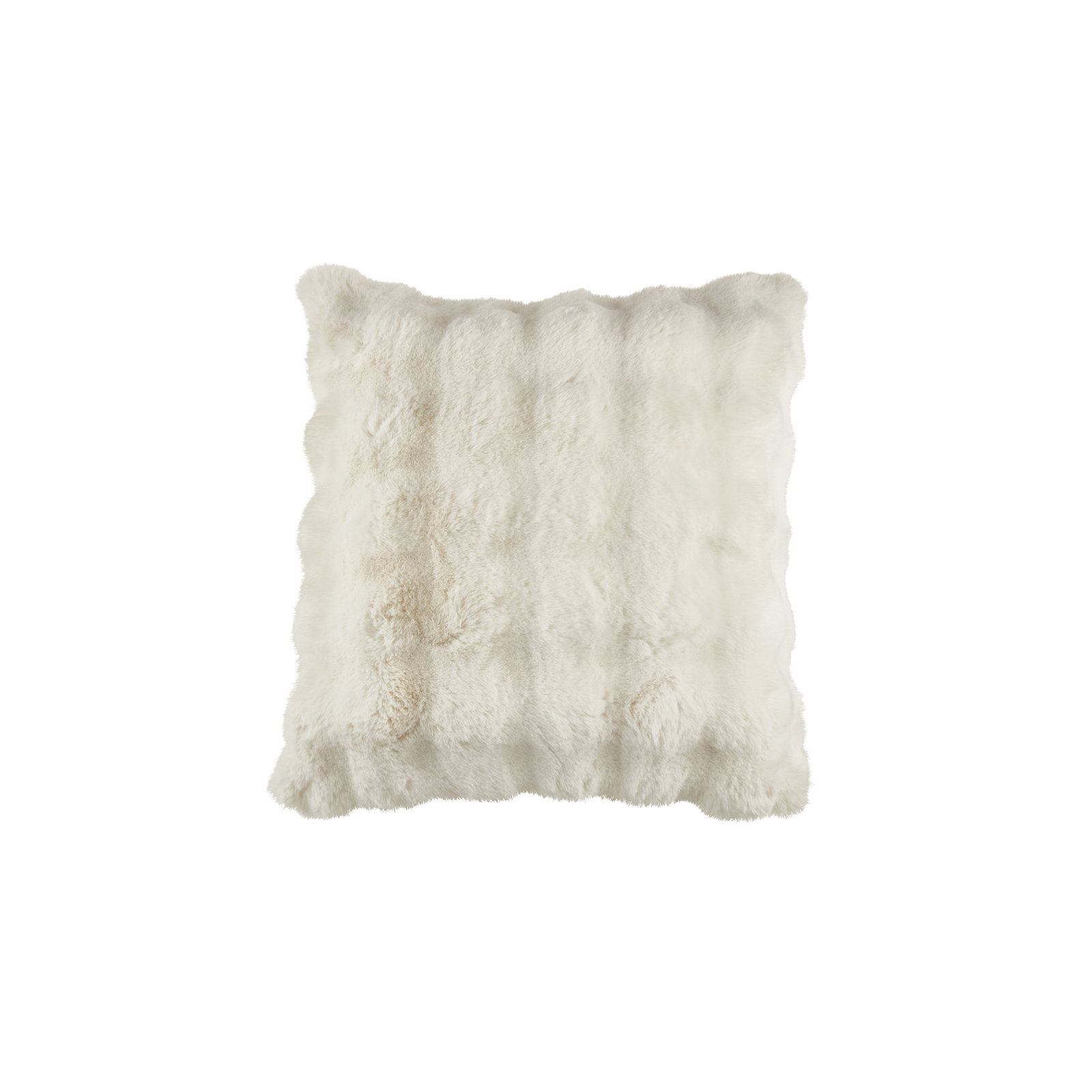 Cozy Bubble Faux Fur Pillow Cover, Polyester, Ivory, Square 20"