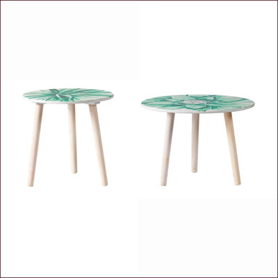 Ensemble de 2 tables basses en aqua